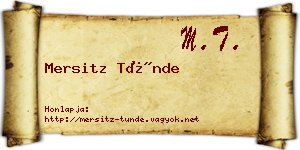 Mersitz Tünde névjegykártya